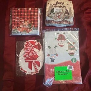 Christmas Themed Paper Napkins and Decorations